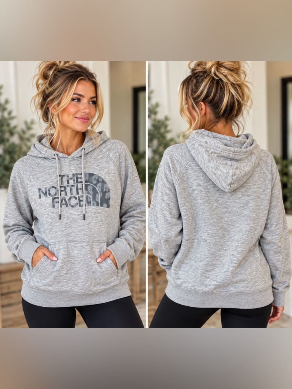 The North Face Women’s Gray Camo Logo Pullover Hoodie